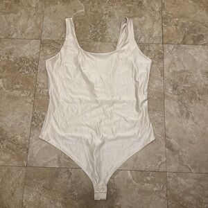 Wild Fable Cream Satin Bodysuit